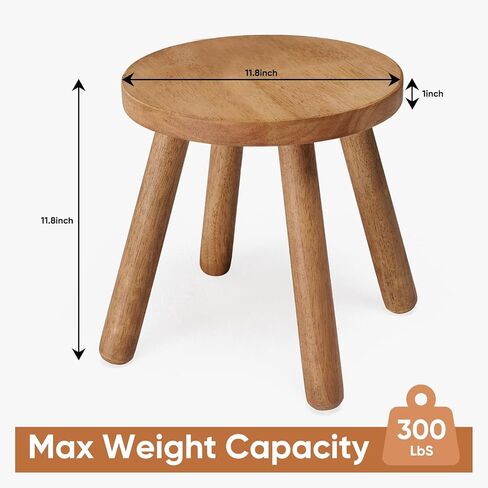 11.8 "H جولة الصلبة مقعد خشبي الخشب النبات حامل Woden الزخرفية البراز حديقة البراز المحمولة حامل للمطبخ الحمام غرفة المعيشة غرفة نوم in Kuwait