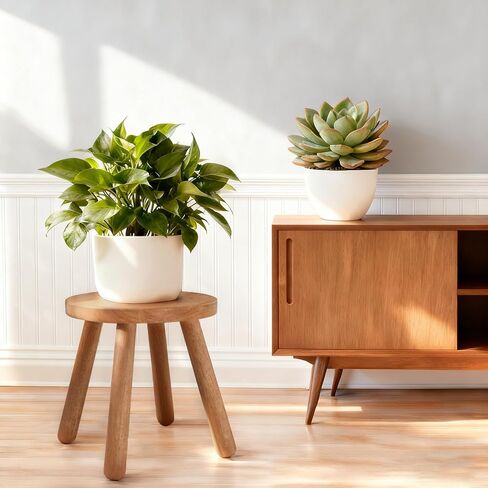 11.8 "H جولة الصلبة مقعد خشبي الخشب النبات حامل Woden الزخرفية البراز حديقة البراز المحمولة حامل للمطبخ الحمام غرفة المعيشة غرفة نوم in Kuwait