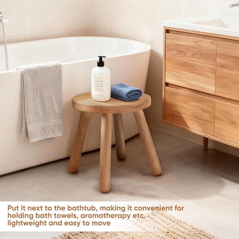 11.8 "H جولة الصلبة مقعد خشبي الخشب النبات حامل Woden الزخرفية البراز حديقة البراز المحمولة حامل للمطبخ الحمام غرفة المعيشة غرفة نوم in Kuwait