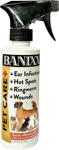 BANIXX Dog/Cat Ear Infection, Hot Spot & Ringworm Treatment, Itchy Skin Relief & Ear Cleaner-2oz in Saudi Arabia