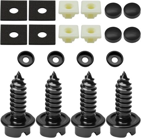 Rustproof Car License Plate Screw Kit, Stainless Steel Anti-Theft Anti-Rattle License Plate Frames Cover Fasteners, Universal Auto Self-Tapping Mounting Bolts for Car/Truck/SUV(4Sets) in Saudi Arabia
