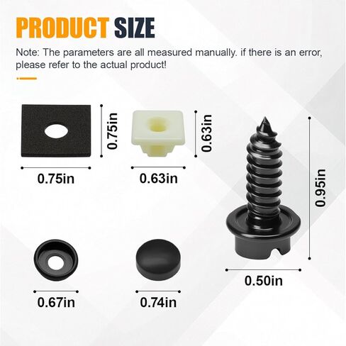 Rustproof Car License Plate Screw Kit, Stainless Steel Anti-Theft Anti-Rattle License Plate Frames Cover Fasteners, Universal Auto Self-Tapping Mounting Bolts for Car/Truck/SUV(4Sets) in Saudi Arabia