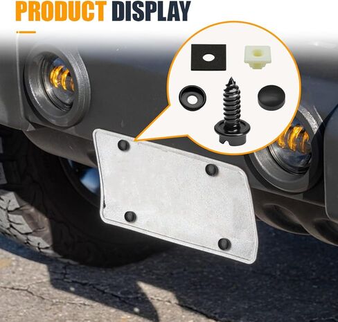 Rustproof Car License Plate Screw Kit, Stainless Steel Anti-Theft Anti-Rattle License Plate Frames Cover Fasteners, Universal Auto Self-Tapping Mounting Bolts for Car/Truck/SUV(4Sets) in Saudi Arabia