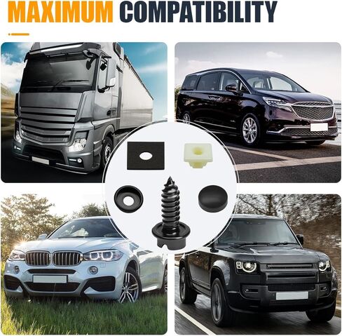 Rustproof Car License Plate Screw Kit, Stainless Steel Anti-Theft Anti-Rattle License Plate Frames Cover Fasteners, Universal Auto Self-Tapping Mounting Bolts for Car/Truck/SUV(4Sets) in Saudi Arabia