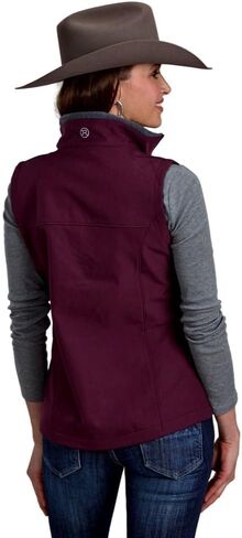 Womens Wine Heather With Gray Fleece Zipper Vest in Saudi Arabia