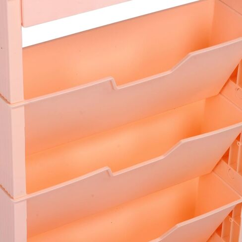 Mobile Bookshelf,Pink Mobile Bookshelf Rolling Orga – Large Capacity, Sturdy Construction, Space-Saving Design for Office & Home – Perfect for Crafts, Photo Albums & More! in Saudi Arabia