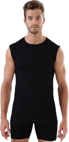 2 Units of Arma Yildiz Men's Cotton Ribbed Tank Top, Sleeveless Undershirt, Stretchy Fabric, Made in Turkey in Saudi Arabia