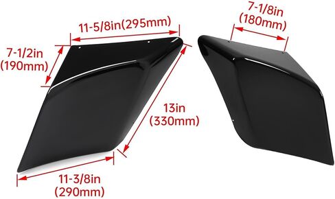 لوحة الجانب الأيسر والأيمن من HECASA متوافقة مع 1989-2013 Harley Touring Road King Street Glide Electra Glide Road Glide تمديد ممتد غطاء زوج مطلي باللون الأسود (بلاستيك ABS) in Saudi Arabia