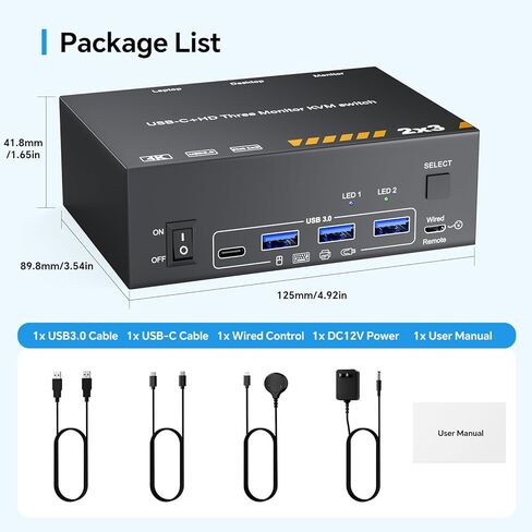 8K DisplayPort KVM Switch 2 شاشات 4 أجهزة كمبيوتر، شاشة NAWEN المزدوجة USB 3.0 DP KVM Switcher، دعم 8K@60 هرتز، 4k@144 هرتز، لشاشتين مشاركة الكمبيوتر 4، جهاز تحكم عن بعد سلكي وكابلات USB متضمنة in Kuwait