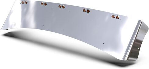 RealTruck RoadWorks | Aero Visor with (10) Amber/Amber Button Lights and Bezels, ID Pattern, for T680, T880, and W990 Trucks with Standup Sleeper (304) | N49046GBID in Saudi Arabia