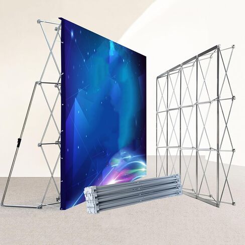 Portable Fabric Pop Up Display Stand, Collapsible Trade Show Booth, Adjustable Banner Rack for Exhibitions & Photography (7.5ft x 19.9ft) - Easy Setup Truss Holder in Saudi Arabia