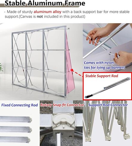Portable Fabric Pop Up Display Stand, Collapsible Trade Show Booth, Adjustable Banner Rack for Exhibitions & Photography (7.5ft x 19.9ft) - Easy Setup Truss Holder in Saudi Arabia