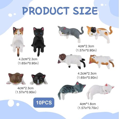 10 Pcs Mini Cat Cute Car Accessories, Resin Cat for Dashboard Decorations, Easy to Place and Long-Lasting, Fun Interior Decor for Pet Lovers, Drivers, Women, Men, Teens in Saudi Arabia