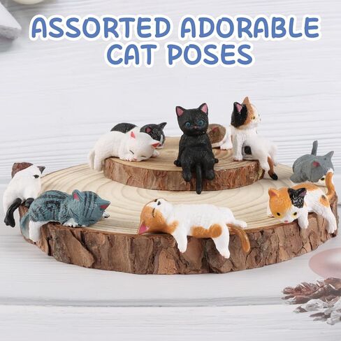 10 Pcs Mini Cat Cute Car Accessories, Resin Cat for Dashboard Decorations, Easy to Place and Long-Lasting, Fun Interior Decor for Pet Lovers, Drivers, Women, Men, Teens in Saudi Arabia