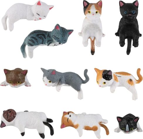 10 Pcs Mini Cat Cute Car Accessories, Resin Cat for Dashboard Decorations, Easy to Place and Long-Lasting, Fun Interior Decor for Pet Lovers, Drivers, Women, Men, Teens in Saudi Arabia