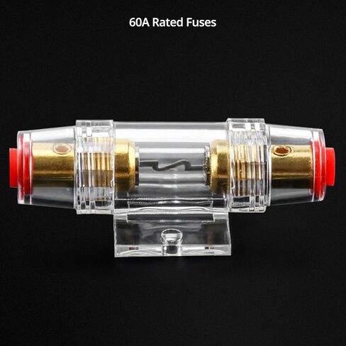 QWORK 4-8 AWG In-line Fuse Holder with 60A AGU Fuses - 2 Pack Waterproof Inline Fuse Holder in Saudi Arabia