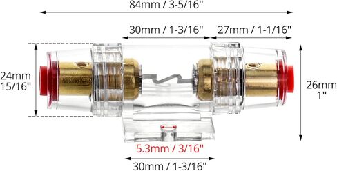 QWORK 4-8 AWG In-line Fuse Holder with 60A AGU Fuses - 2 Pack Waterproof Inline Fuse Holder in Saudi Arabia