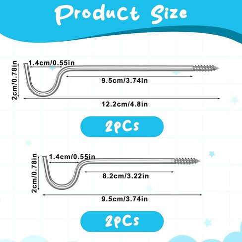 4 PCS Curtain Rod Support, Curtain Brackets, Curtain Rod Bracket, Silver Metal Center Support Without Screws for Long Curtain Poles Indoor Outdoor in Saudi Arabia