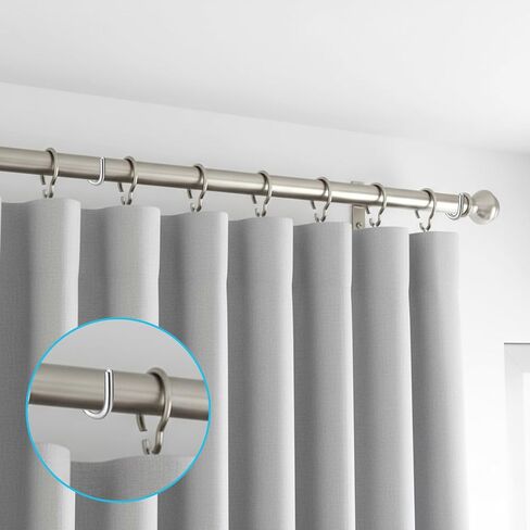 4 PCS Curtain Rod Support, Curtain Brackets, Curtain Rod Bracket, Silver Metal Center Support Without Screws for Long Curtain Poles Indoor Outdoor in Saudi Arabia