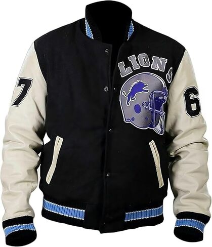 CLASSIC LEATHER Hills Cop Axel Foley Varsity Jacket | New Baseball Letterman Bomber Detroit Beverly lions Jacket in Kuwait