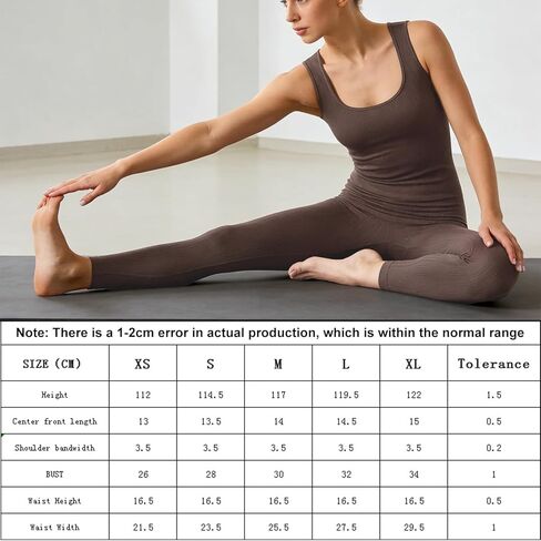 Jumpsuits for Women Workout Seamless Jumpsuit Yoga, Tummy Control Ribbed One Piece Romper Bodycon for Gym Workout Set in Saudi Arabia