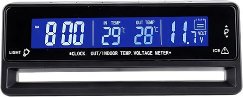 موديل Ts-7010V، المركبات 12 فولت - 24 فولت، مقياس درجة الحرارة للسيارة، عرض الجهد الكهربي على مدار الساعة ومعها، مراقبة داخلية وخارجية in Kuwait