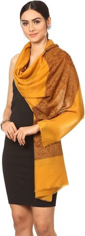 Pashtush Women's Wool Stole Free Size Coffee in Saudi Arabia