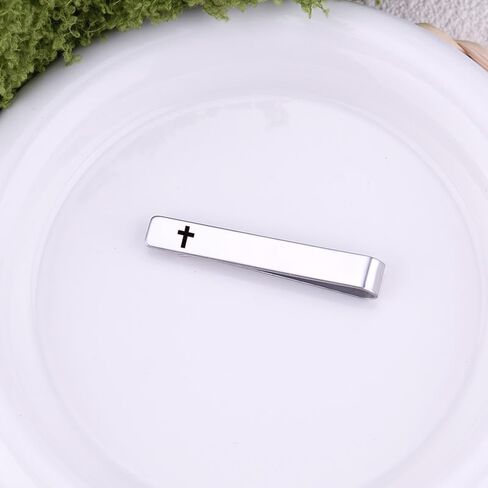 Cross Tie Clip for Men Pastor Officiant Tie Bar for Grandson Brother Son 1st First Communion Decorations for Boys Son Nephew Religious Confirmation Gifts for Boys Brother Grandson Cross Tie Bars in Saudi Arabia