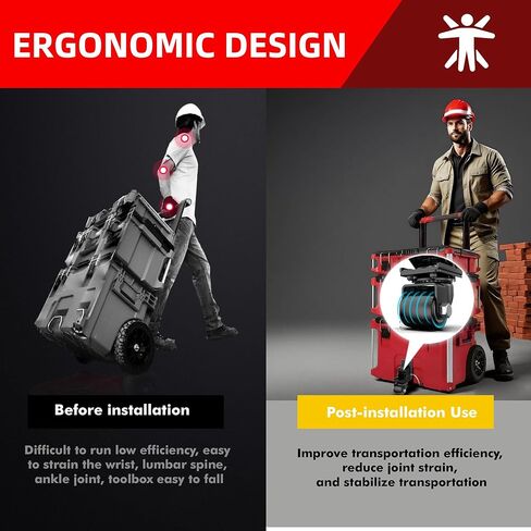 مجموعة عجلات أمامية معدنية مطورة تناسب ميلووكي 48-22-8427/8426 صندوق أدوات التدحرج - ملحقات لصندوق أدوات التغليف، تصميم قابل للطي لسهولة التخزين والشحن in Kuwait