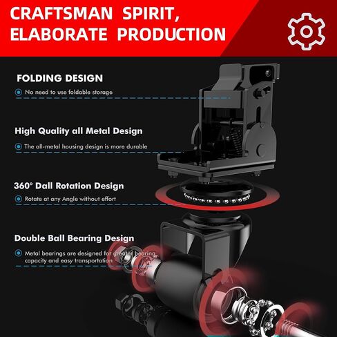 مجموعة عجلات أمامية معدنية مطورة تناسب ميلووكي 48-22-8427/8426 صندوق أدوات التدحرج - ملحقات لصندوق أدوات التغليف، تصميم قابل للطي لسهولة التخزين والشحن in Kuwait