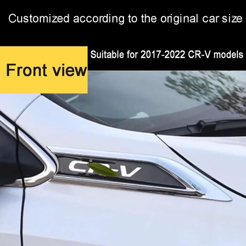 لهوندا CRV CR-V 2017 2018 2019 2020 2021 2022 ملحقات رياضية للسيارات خارجية مطلية بالكروم غطاء فتحة تهوية مدخل حاجز جانبي الجناح الحاجز شعار شارة غطاء تزيين (فضي) in Saudi Arabia