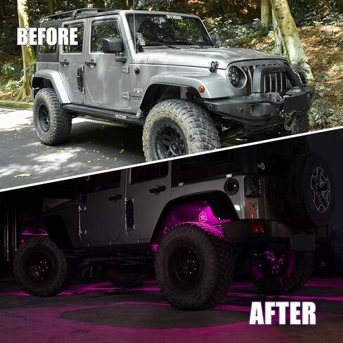 طقم بطانات الحاجز الداخلي الأمامي والخلفي مع ضوء نيون LED لـ 2007-2018 جيب رانجلر JK JKU 2/4 أبواب بشعار خمس نجوم in Kuwait