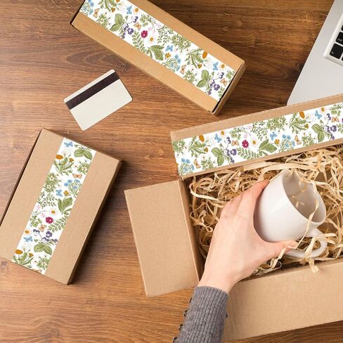 JarThenaAMCS 109 Yard Spring Packing Tape Vintage Wildflower Floral Decorative Sticky Wrapping Tape for DIY Crafts Small Business Sealing Boxes Mail Boxes in Saudi Arabia