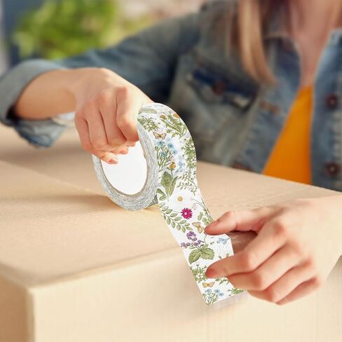 JarThenaAMCS 109 Yard Spring Packing Tape Vintage Wildflower Floral Decorative Sticky Wrapping Tape for DIY Crafts Small Business Sealing Boxes Mail Boxes in Saudi Arabia