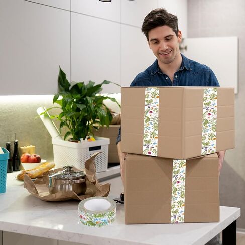 JarThenaAMCS 109 Yard Spring Packing Tape Vintage Wildflower Floral Decorative Sticky Wrapping Tape for DIY Crafts Small Business Sealing Boxes Mail Boxes in Saudi Arabia