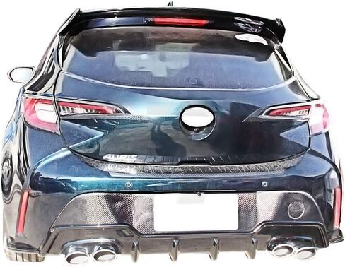 IKON MOTORSPORTS، فواصل خلفية متوافقة مع 2019-2022 Toyota Corolla Hatchback 5Dr، مجموعة T Style غير مطلية ABS مكونة من قطعتين، مجموعة مئزر ناشر شفاه الذقن السفلي، 2020 2021 in Kuwait