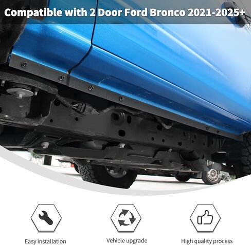 Linskip طقم هيكل جانبي مقولب متوافق مع بابين Ford Bronco 2021-2025، تنانير جانبية وأغطية لحام قرصة لملحقات Bronco الخارجية in Saudi Arabia