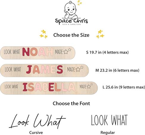 Personalized “Look What I Made" Sign for Kids, Wooden Art Display Board with Name, Hanging Artwork Organizer for Children’s Room, Custom Gift for Kids in Saudi Arabia