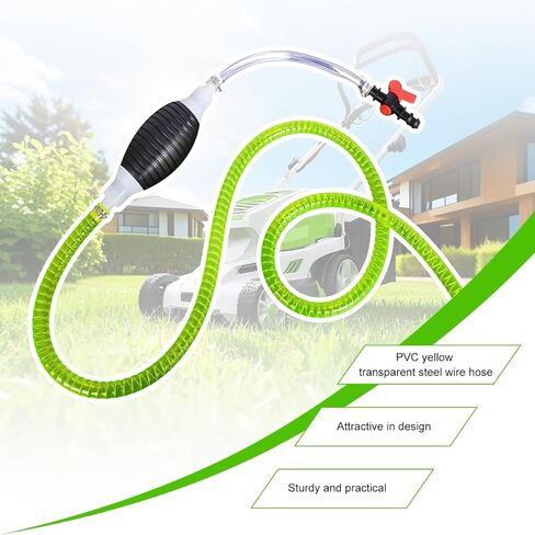 مضخة خرطوم سيفون بنزين السيارة، مضخة نقل الوقود عالية التدفق المحمولة مع خرطوم PVC، ملحقات سيفون يدوية يدوية لزيت الغاز والبنزين والماء السائل، عالمية لمعظم المركبات (5.09 قدم) in Kuwait