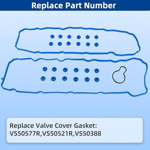 VS50577R Engine Valve Cover Gasket Set 4.7L for Dodge Ram 1500 Dakota Durango, Jeep Commander Grand Cherokee, Chrysler Aspen, Mitsubishi Raider, 2004 2005 2006 2007, Replace VS50521R,VS50388 in Saudi Arabia