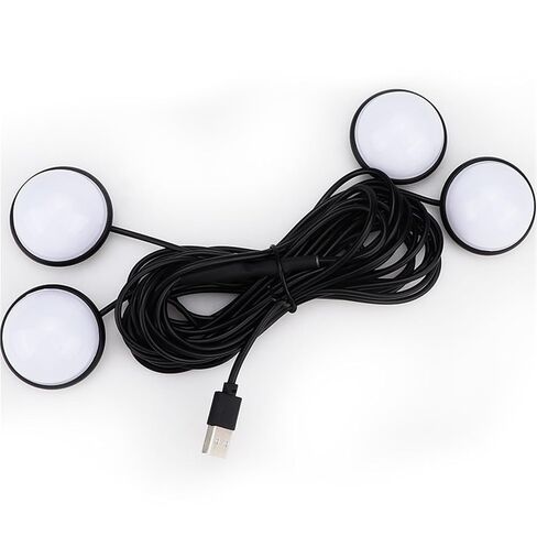 Car Foot Atmosphere Light USB One to Four Monochrome Socket Wireless Modification(Blue) in Kuwait
