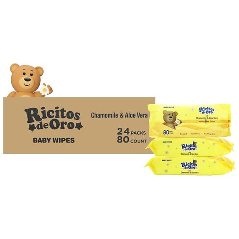 Ricitos de Oro Baby Wipes Baby Wipes with Chamomile Extract and Aloe Vera 80 cont. in Kuwait