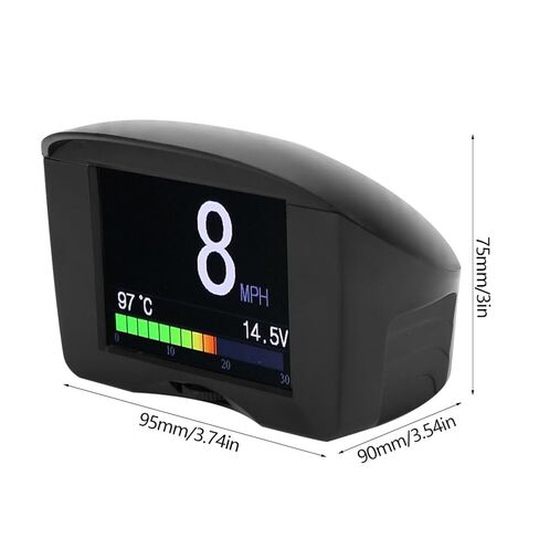 Car HUD OBD Smart Digital Meter Multi Function Voltage Temperature Gauge Large LCD Screen for Safe Driving ABS Material 95x90x75mm in Saudi Arabia