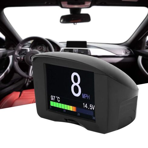 Car HUD OBD Smart Digital Meter Multi Function Voltage Temperature Gauge Large LCD Screen for Safe Driving ABS Material 95x90x75mm in Saudi Arabia