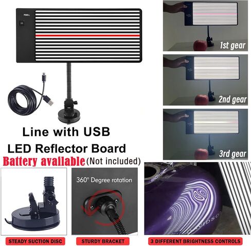Dent Puller PDR Light Wireless LED Dent Line Board عاكس، USB قابل لإعادة الشحن ويعمل بالبطارية، أدوات PDR لإصلاح انبعاجات السيارة وإزالة الانبعاجات بدون طلاء (البطارية غير متضمنة) in Kuwait