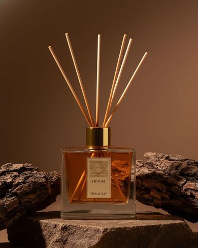 موزع روائح هينوكي ريد - رائحة فندق ريوكان اليابانية الفاخرة، عطر زن فورست السرو وخشب الأرز، مجموعة هدايا العلاج العطري في المنتجع الصحي المنزلي، 6.4 أونصة سائلة (خشب هينوكي) in Kuwait