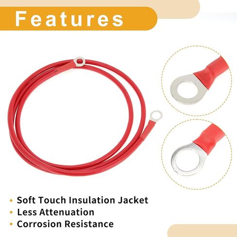 1 قطعة 8 AWG مقياس البطارية العالمية العاكس كابل لسيارة مركبة قارب RV كابل البطارية الشمسية المعلبة النحاس الأحمر 4.5FT 3/8 "العروة 5/16" العروة in Kuwait