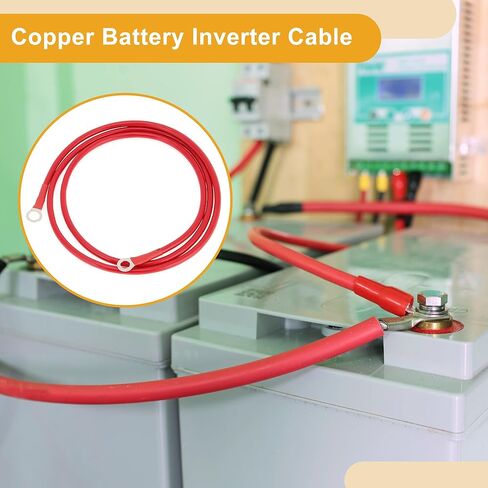 1 قطعة 8 AWG مقياس البطارية العالمية العاكس كابل لسيارة مركبة قارب RV كابل البطارية الشمسية المعلبة النحاس الأحمر 4.5FT 3/8 "العروة 5/16" العروة in Kuwait