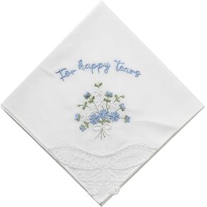 Something Blue Handkerchief Gifts for Bridal - For Happy Tears Blue Embroidered Handkerchief Gift for Wedding Day Mother Of The Bride,Bridesmaid Gift,Mother of the Groom Gifts in Saudi Arabia