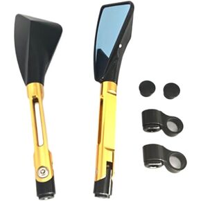 2 Pcs Pair Universal 8mm 10mm Motorcycle Mirror Scooter E Bike Rearview Mirrors Electromobile Back Side Convex Mirror(gold) in Kuwait